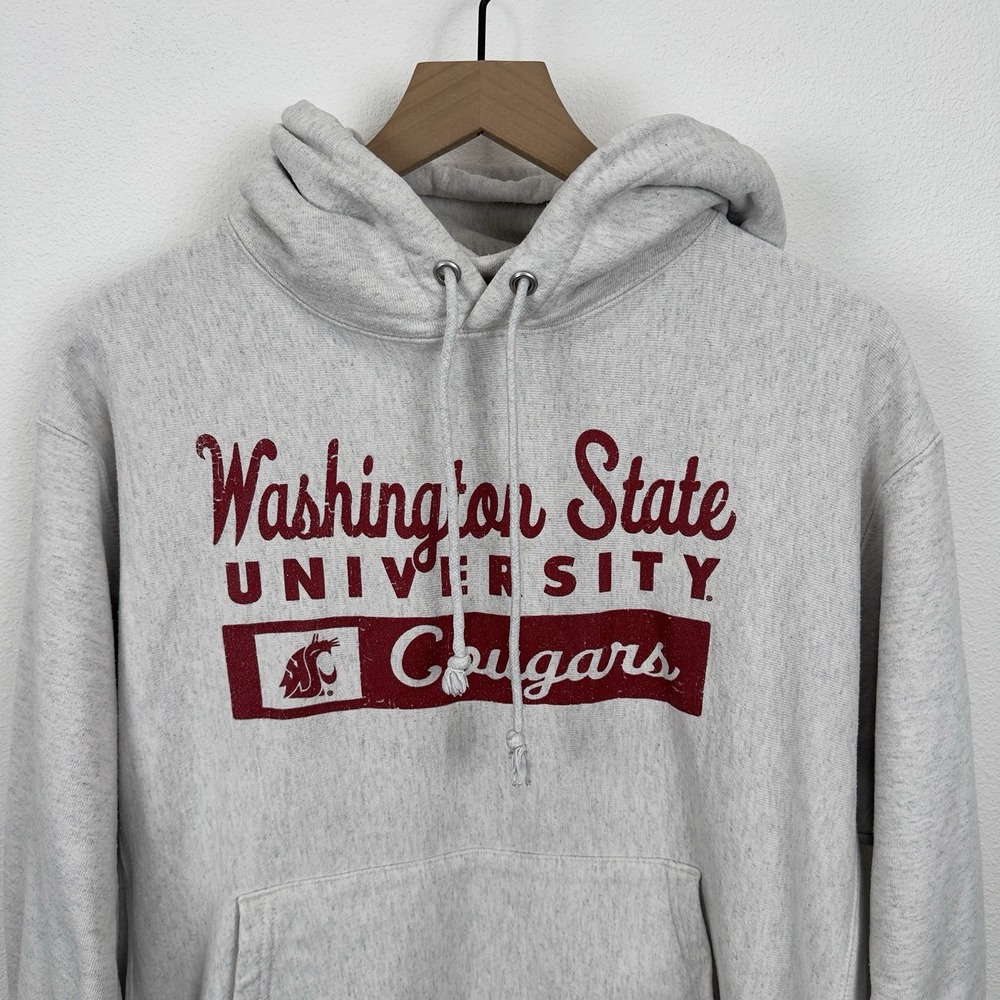 Vtg Champion Reverse Weave Hoodie Mens L WSU Washington State University Cougars - Picture 2 of 16
